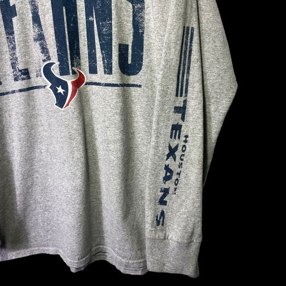 NFL Team Apparel Houston Texans Logo Men Gray Long‎ Sleeve Shirt Size XL - Picture 2 of 9